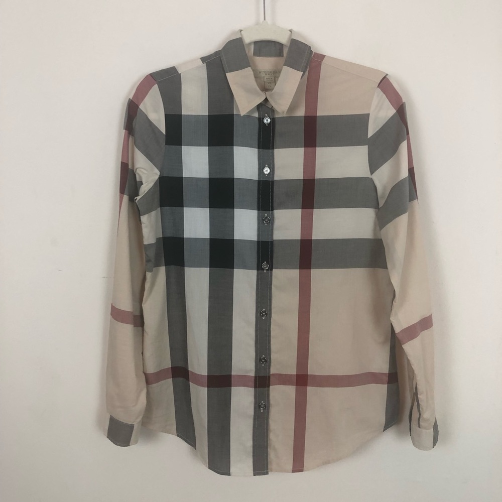 BURBERRY BRIT Nova Print Button Up Blouse Sz XS - Mint condition like new!